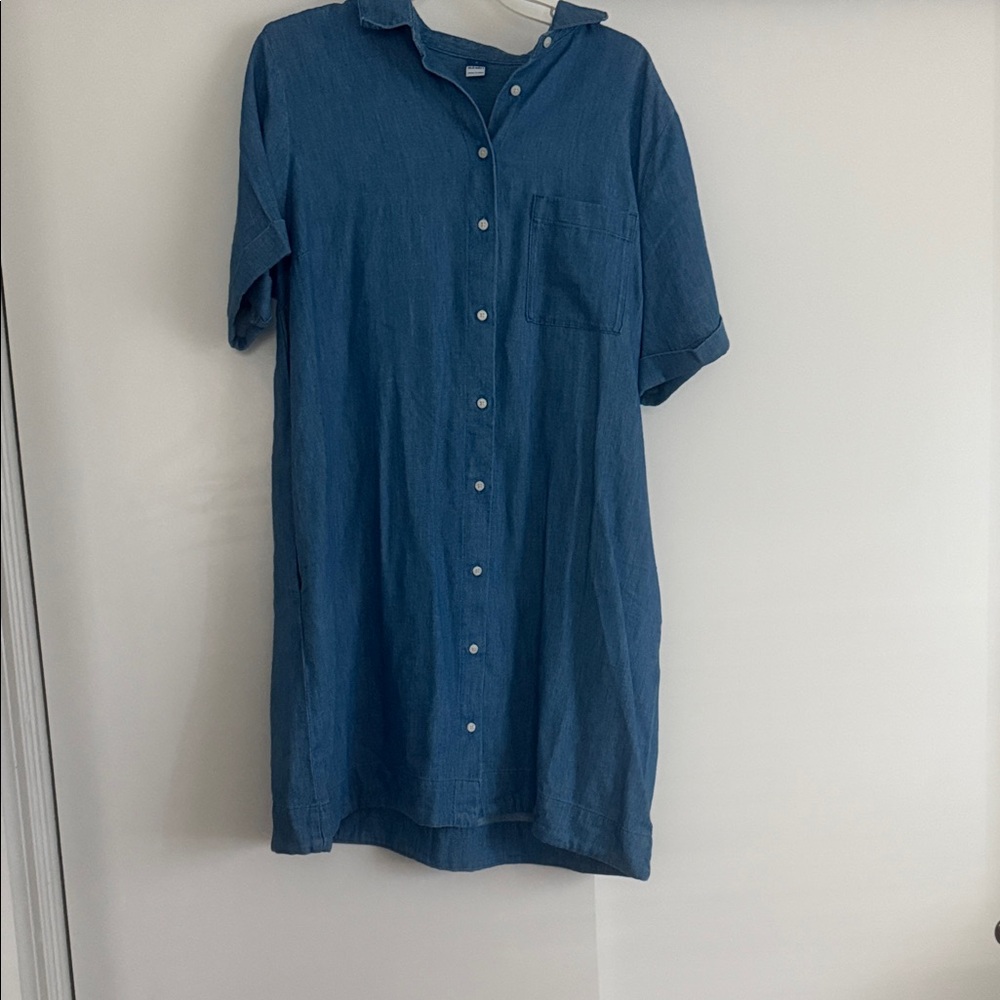 Old Navy Blue Chambray Button-Up Dress